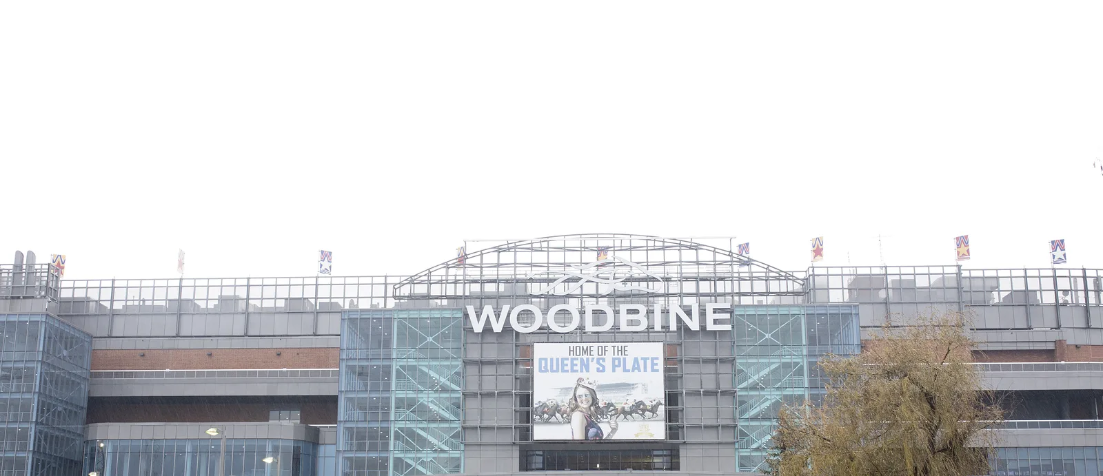 Landscaped entrance plaza and grounds at Woodbine Racetrack